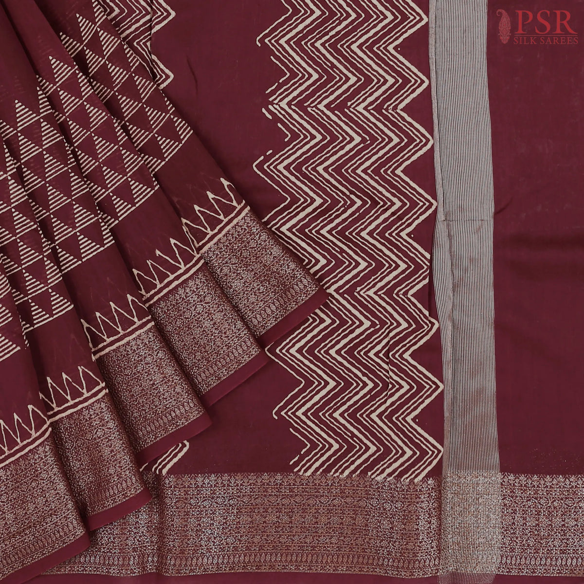 Maroon Chanderi Silk Cotton Saree