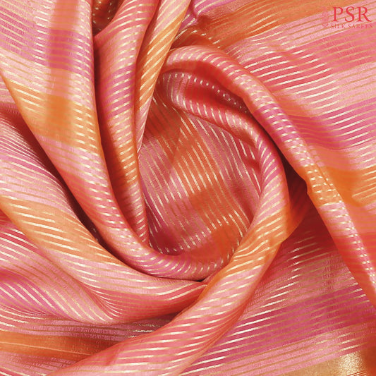 Pink Semi Chiniya Saree