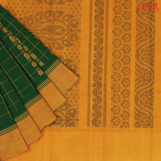 Dark Green Kanchi Cotton Saree