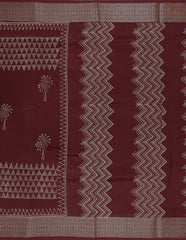 Maroon Chanderi Silk Cotton Saree