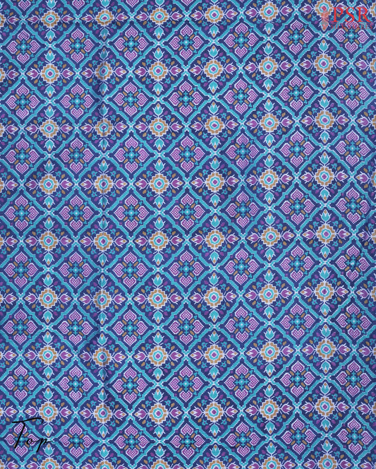 Navy Blue Soft Patola Silk Cotton Dress Material