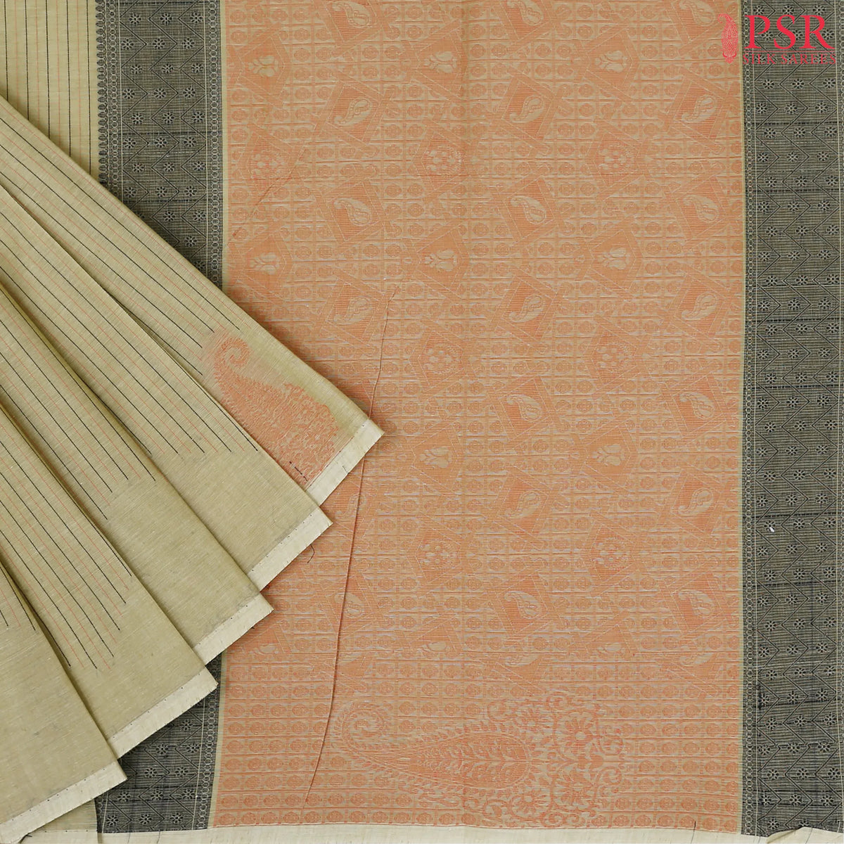 Parchment Beige Kovai Cotton Saree