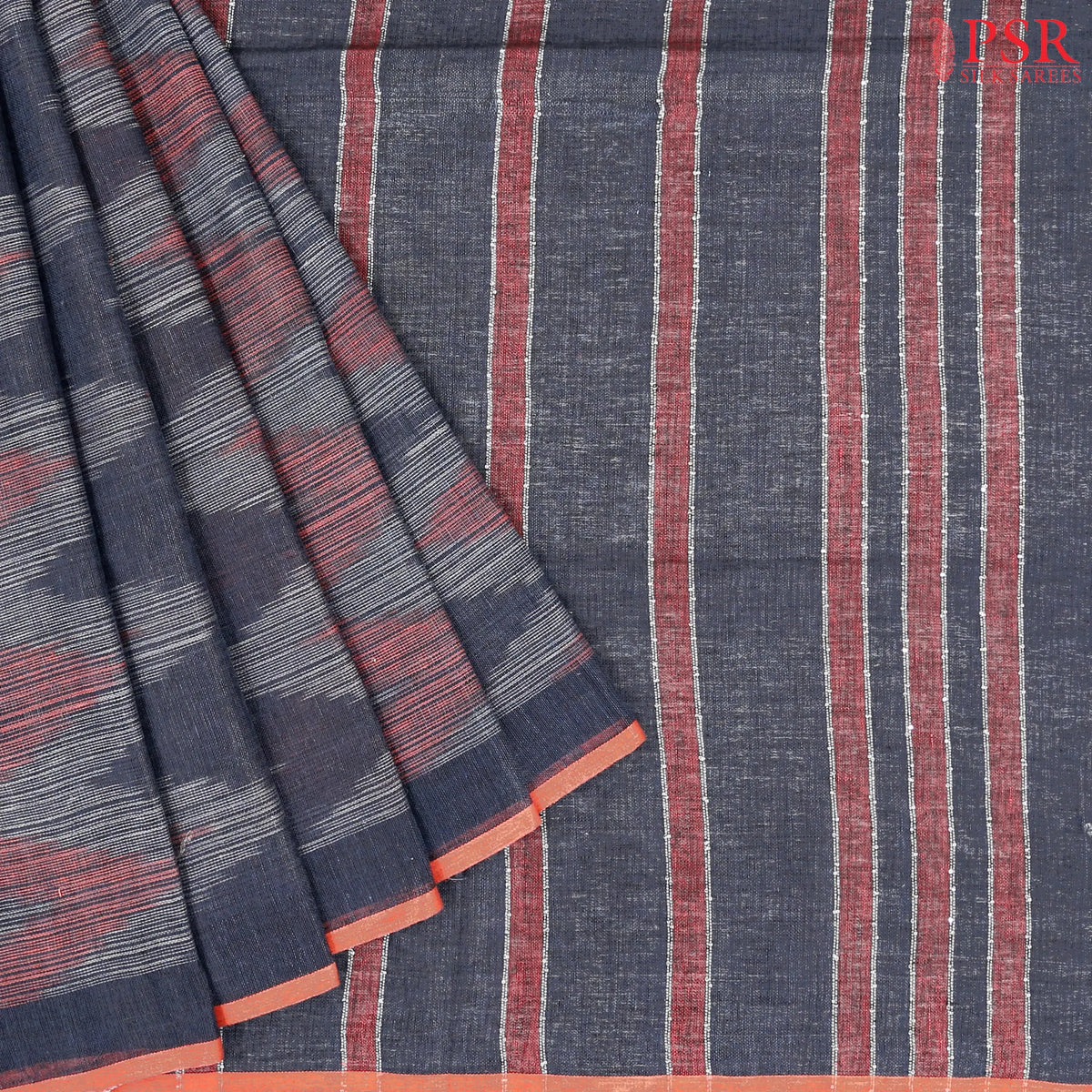 Dark Blue Linen Saree