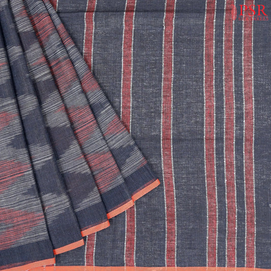 Dark Blue Linen Saree