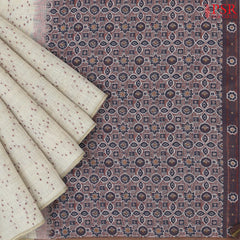 Beige Ghicha Cotton Saree