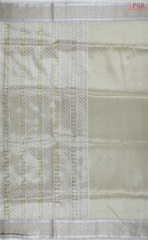 Olive Grey Semi Kora Summer Silk Saree