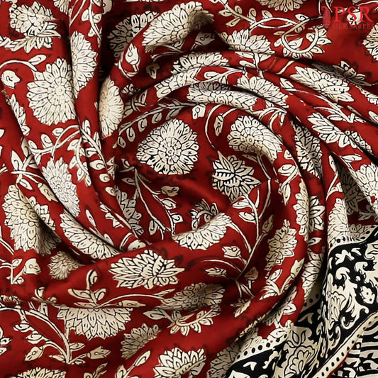 Barn Red Modal Silk Saree