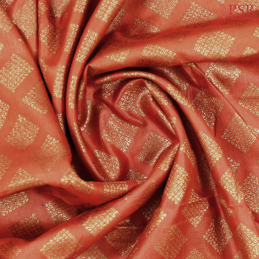 Dark Orange Banaras Tussar Silk Saree
