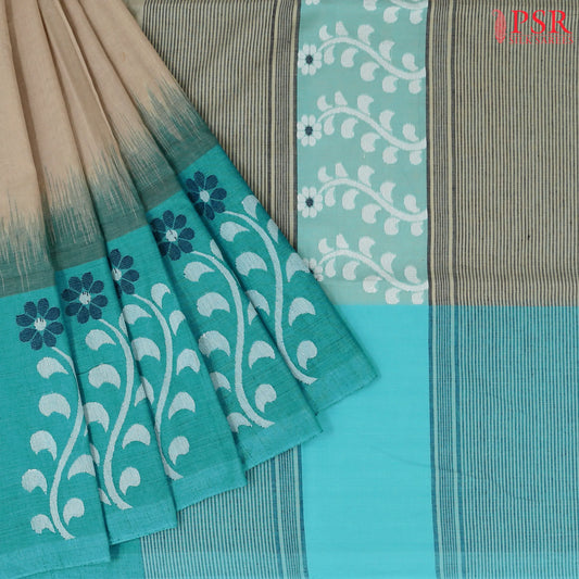 Beige Byloom Cotton Saree