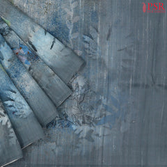 Stone Blue Kadhi Tussar Silk Saree
