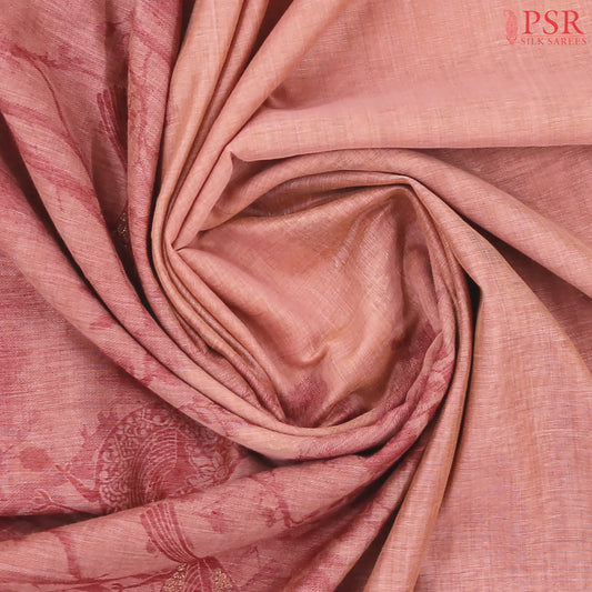 Coral Red Ghicha Cotton Saree