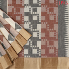 Beige & Mauve Kovai Cotton Saree