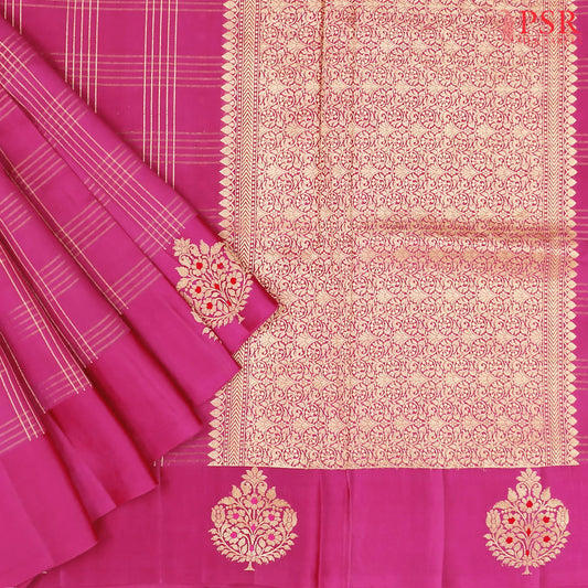 Magenta Pink Banaras Silk Saree