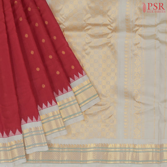 Red Gadwal Silk Saree