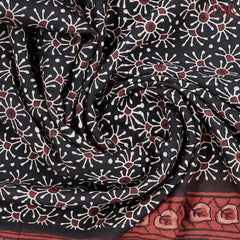 Black Printed Jaipur Cotton Saree
