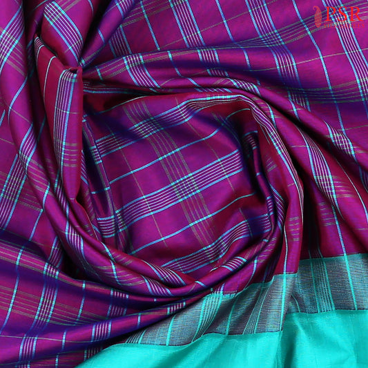 Jam Purple Gadwal Silk Saree