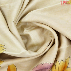 Buttermilk Beige Tussar Silk Saree
