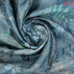Stone Blue Kadhi Tussar Silk Saree