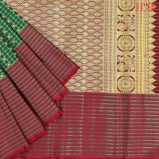 Emerald Green Kanchipuram Silk Saree
