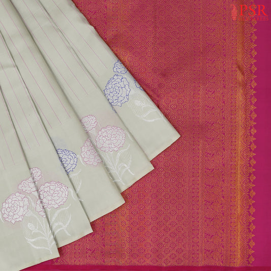 Pastel Olive Kanchipuram Silk Saree