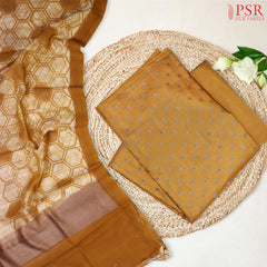 Mustard Yellow Tussar Silk Dress Material