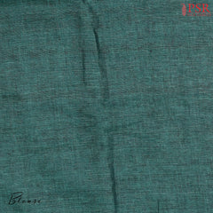 Bottle Green Linen Embroidery Saree