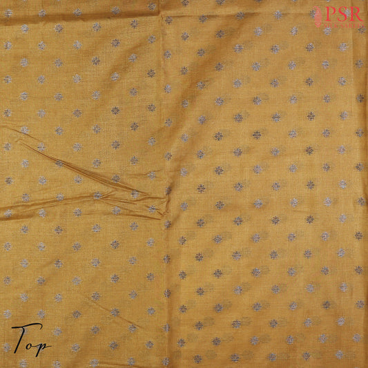 Mustard Yellow Tussar Silk Dress Material