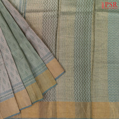 Sage Green & Grey Kadhi Tussar Silk Saree