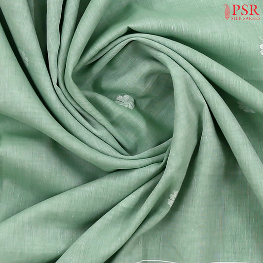 Mint Green Byloom Cotton Saree