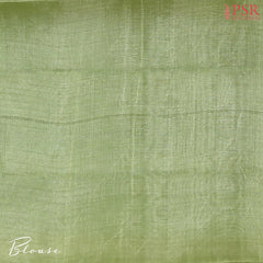 Beige & Green Semi Chiniya Saree