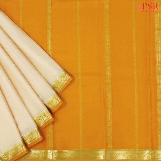 Beige Mysore Silk Saree