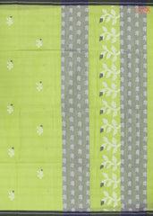 Chartreuse Green Byloom Cotton Saree