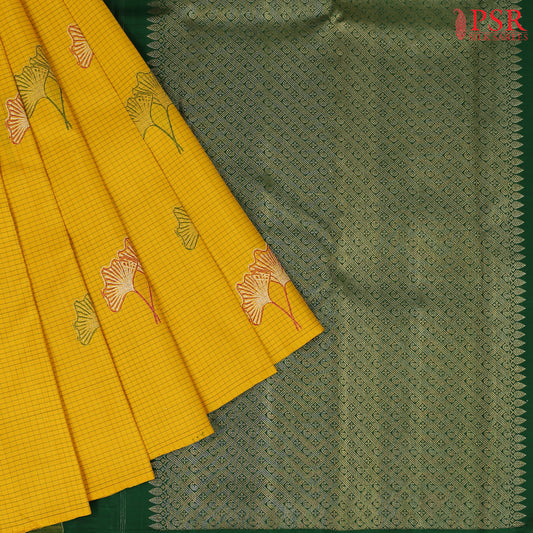Yellow Kanchipuram Silk Saree