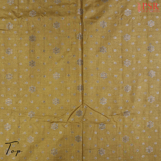 Olive Musatrd Tussar Silk Dress Material