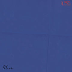 Dark Turquoise Blue Chanderi Silk Cotton Saree