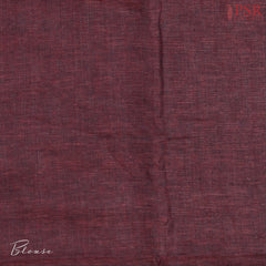 Mahogany Brown Linen Embroidery Saree