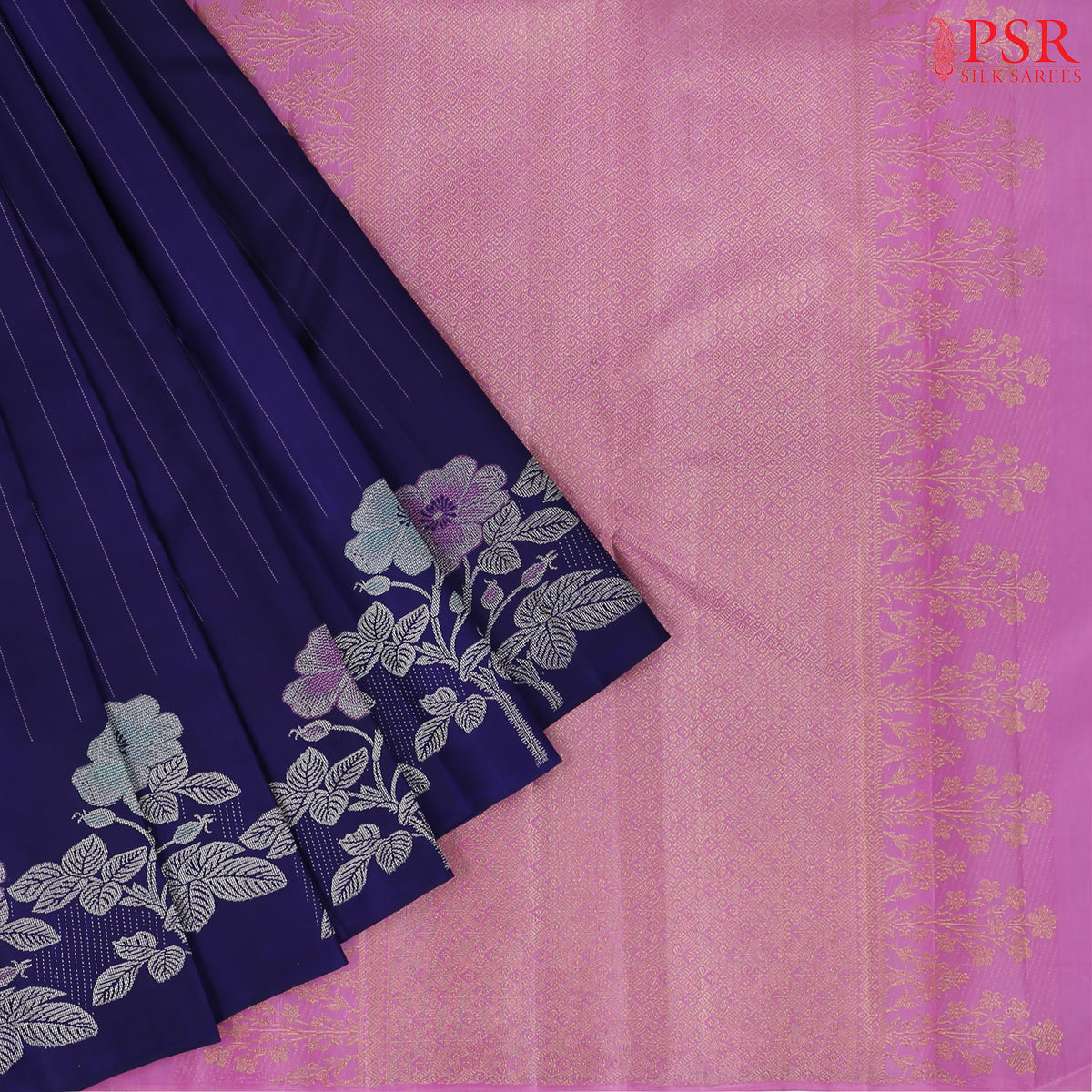 Navy Blue Kanchipuram Silk Saree