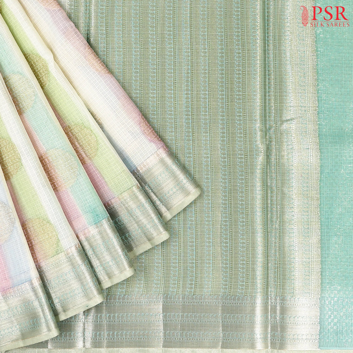 Beige & Multicolor Kota Saree