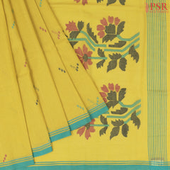 Olive Yellow Byloom Cotton Saree