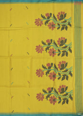 Olive Yellow Byloom Cotton Saree