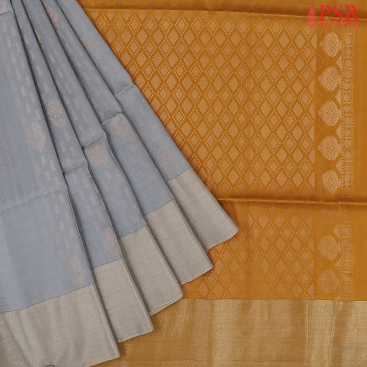 Grey Soft Silk Mix Saree