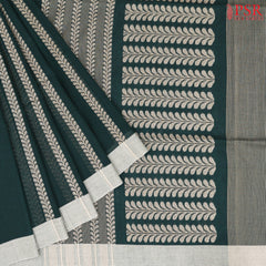 Bottle Green Byloom Cotton Saree