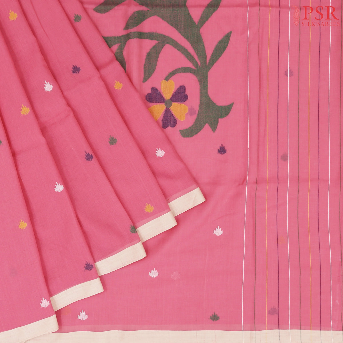 Pink Byloom Cotton Saree
