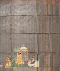 Taupe Brown Kadhi Tussar Silk Saree