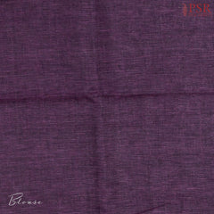 Dark Purple Linen Embroidery Saree