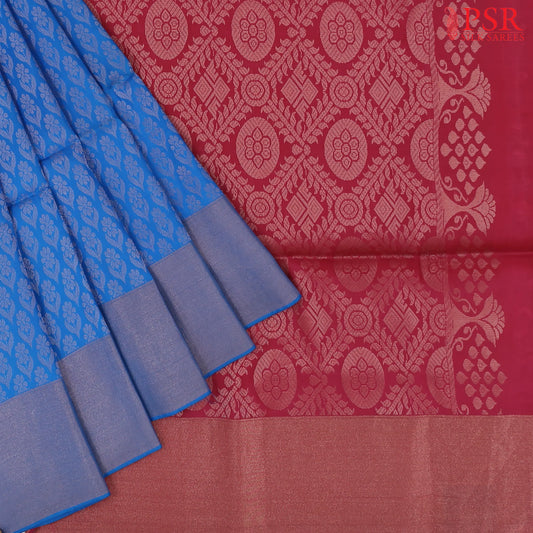 Azure Blue Soft Silk Mix Saree