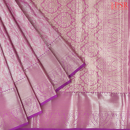 Silver Pink Tissue Art Silk