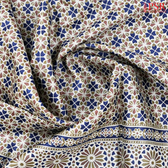 Light Grey & Yale Blue Kadhi Tussar Silk Saree