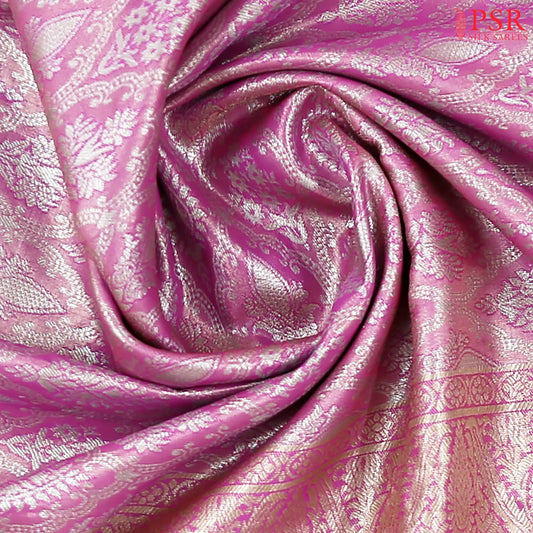 Silver Pink Tissue Art Silk