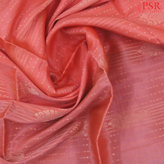 Coral Pink Soft Silk Mix Saree